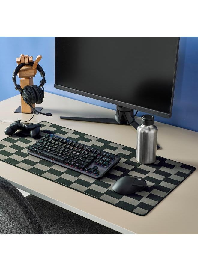 Zaboon - Gaming mouse pad, black/grey patterned, 40x80 cm - Image 1