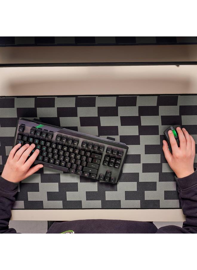 Zaboon - Gaming mouse pad, black/grey patterned, 40x80 cm - Image 1