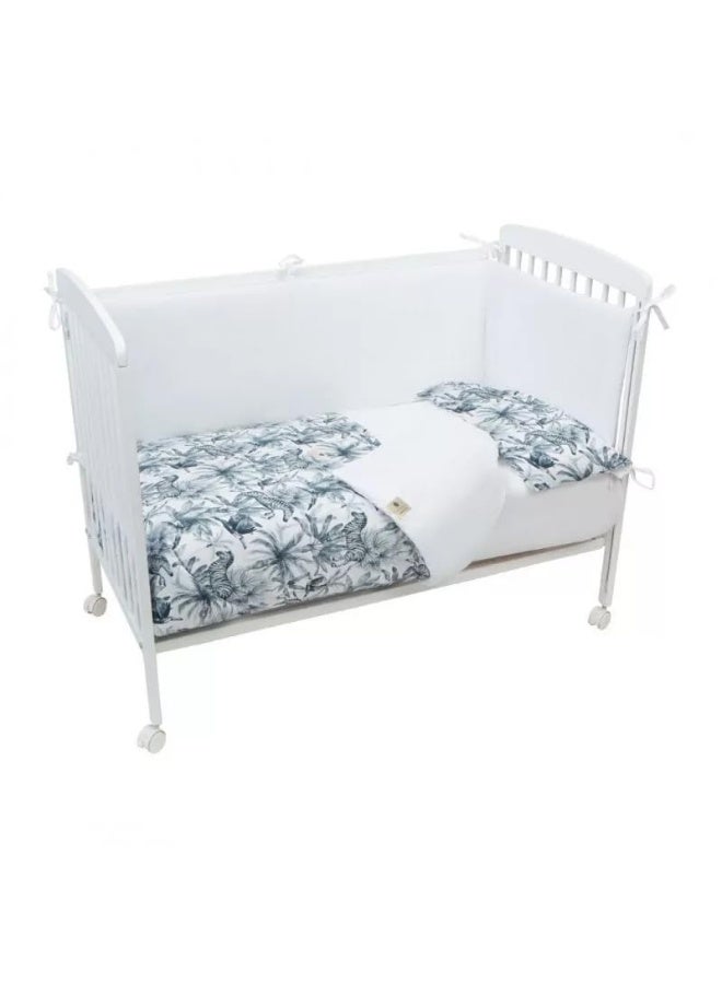 Bimbidreams Zebra Bedding-Set Made Of 100 Organic Cotton-Suitable For 60 X 120 And 70 X 140 Cribs Duvet Cover Protector Fitted Sheet Pillow Cover - Image 3