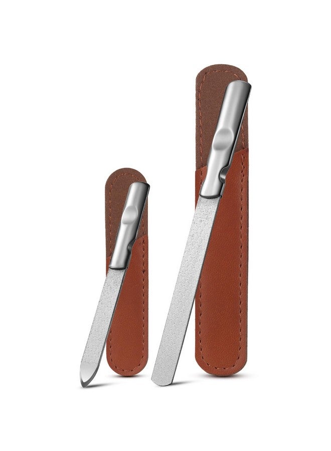 FVION Nail File Set 2 Pcs Professional Metal Nail Files Stainless Steel Nail File For Fingernails Toenails Doublesided Nail File With Coarse And Fine Manicure Pedicure Tools - Image 1