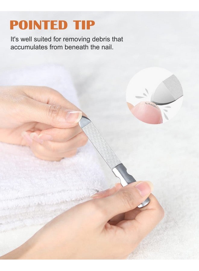 FVION Nail File Set 2 Pcs Professional Metal Nail Files Stainless Steel Nail File For Fingernails Toenails Doublesided Nail File With Coarse And Fine Manicure Pedicure Tools - Image 3