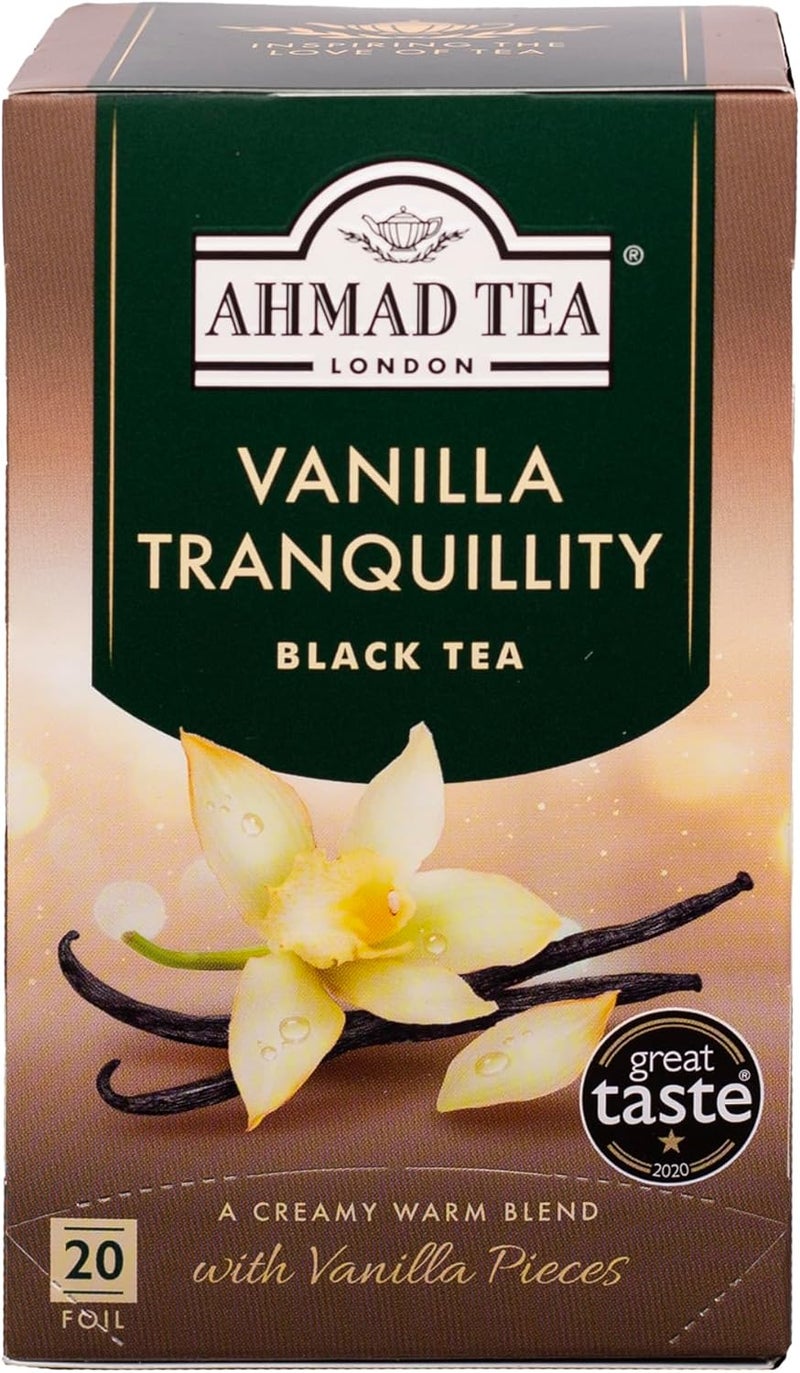 Ahmad Tea Vanilla Tranquility Black Tea Teabags - 20 Count, Caffeinated & Sugar-Free - Image 1