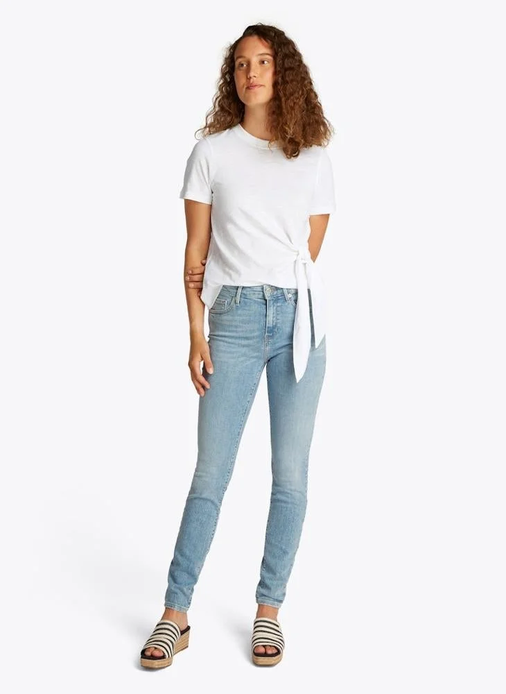 TOMMY HILFIGER  KNOT ROUND-NK SS TEE for Women | Best Price UAE