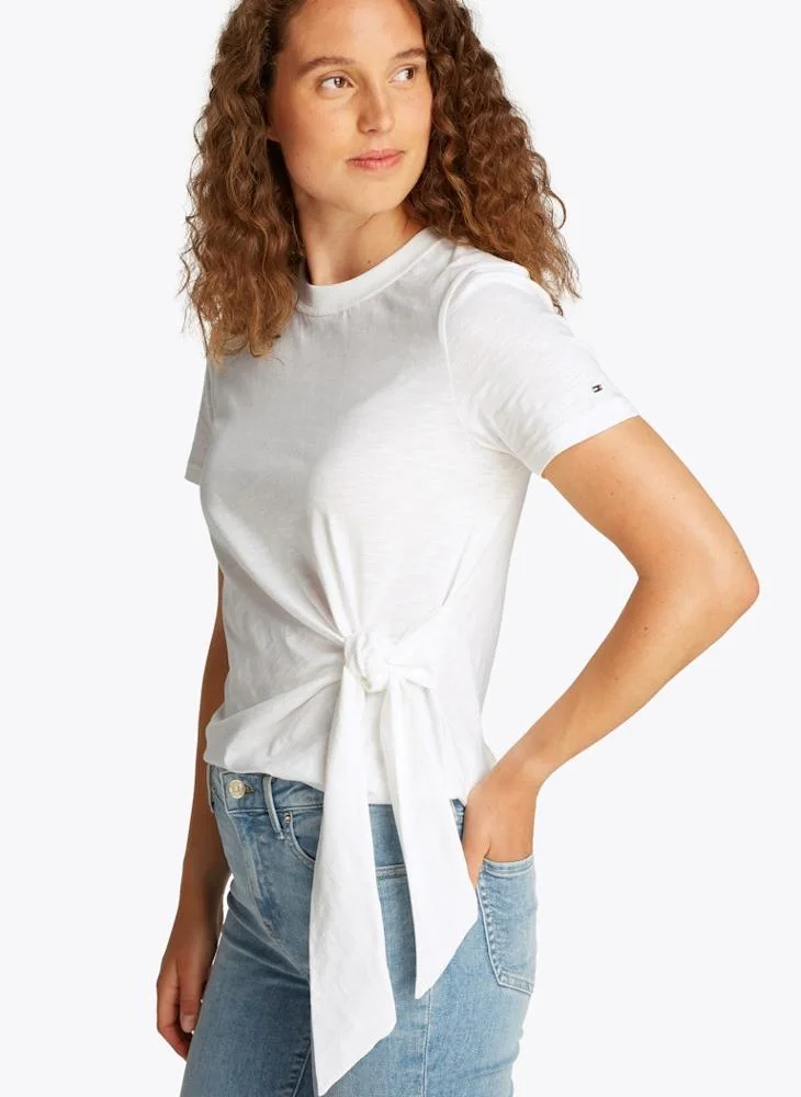 TOMMY HILFIGER  KNOT ROUND-NK SS TEE for Women | Best Price UAE