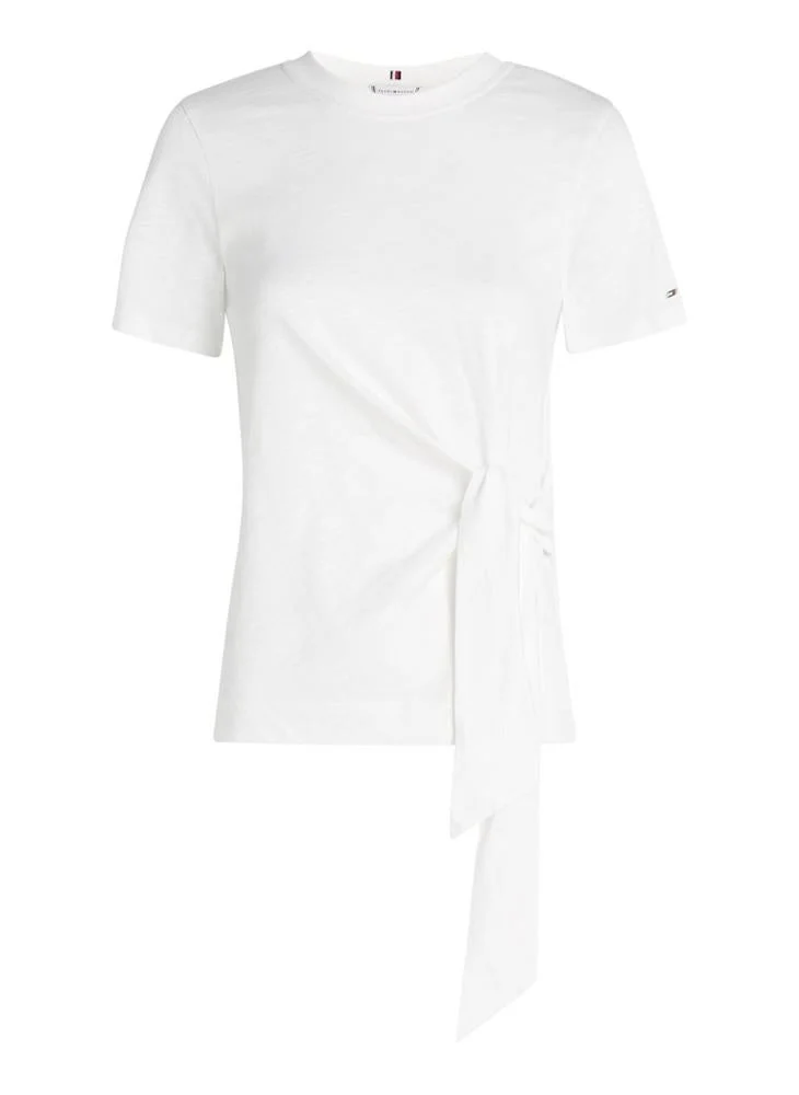 TOMMY HILFIGER  KNOT ROUND-NK SS TEE for Women | Best Price UAE