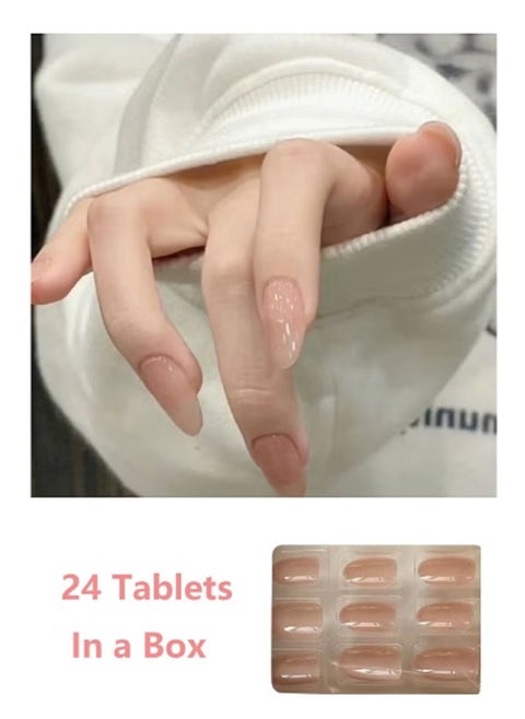 24-Piece Wearable Nude Ombre Press-On Nails Set
