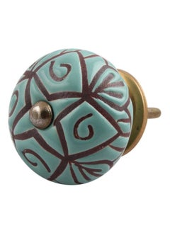 Indian-Shelf IndianShelf 8 Piece Green Floral Ceramic Drawer Knobs for Kitchen Cabinet Hardware Door Pulls Decorative Dresser Luxurious Room Dcor  - Image 1