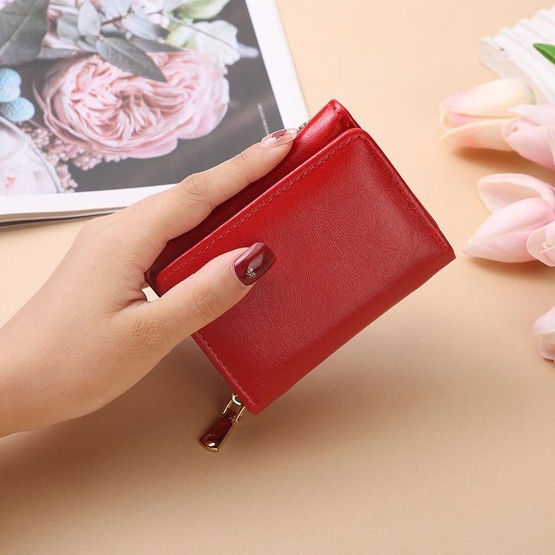 Multifunctional Solid Color PU Leather Wallet, RFID Blocking Design Portable Daily Storage Purse for Cards Cash Coin Business Use - Image 1