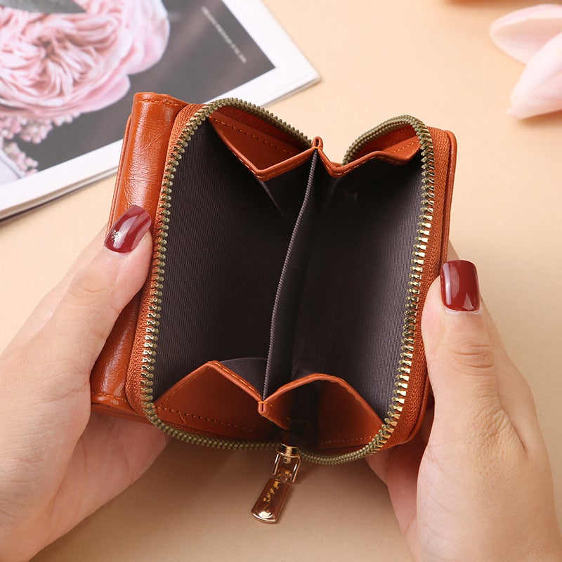 Multifunctional Solid Color PU Leather Wallet, RFID Blocking Design Portable Daily Storage Purse for Cards Cash Coin Business Use - Image 4
