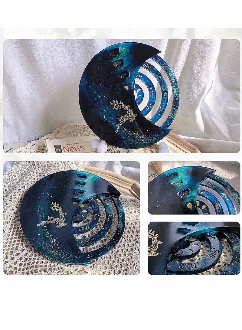 Y&D Moon Calendar Mold, Silicone Resin Phase Suitable For Casting, Diy Crafts, Home Office Wall Decoration (3 Pieces)【Moon Perpetual Mold】 -Moon Ca  - Image 4