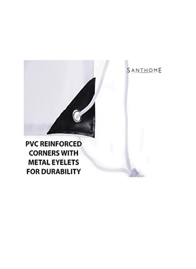 SANTHOME Drawstring Bags Cinch Sacks Backpack Pull String Bags | Durable PU Leather Reinforcement at corners | Premium 210 Polyester Drawstring Bags  - Image 4