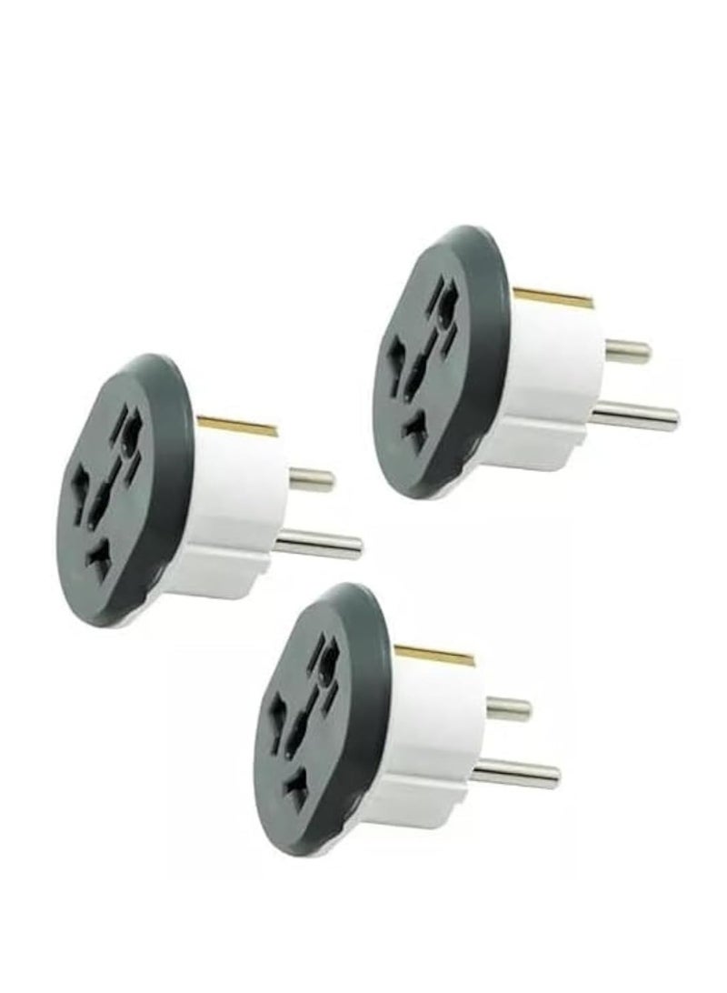 محول طاقة للسفر العالمي، مخرج ٢٠/٤٥ أمبير، ٢٥٠ فولت، ثنائي السنون (عبوة من ٣ قطع - قد يختلف اللون) - Image 1