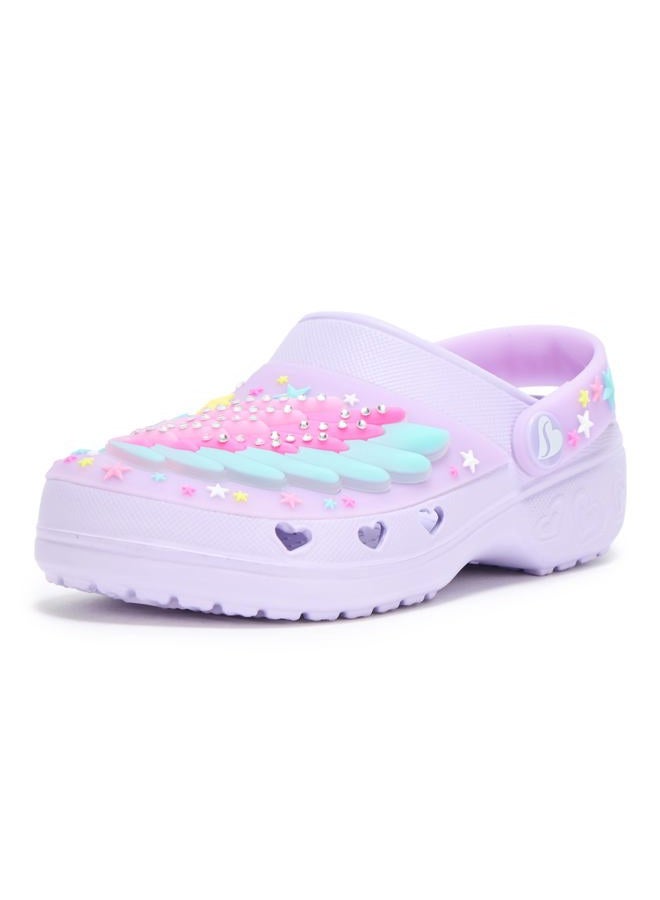 SKECHERS صندل الفتاة ذو القلب الحلو، أبيض/متعدد الألوان، 4 أطفال كبار - Image 1