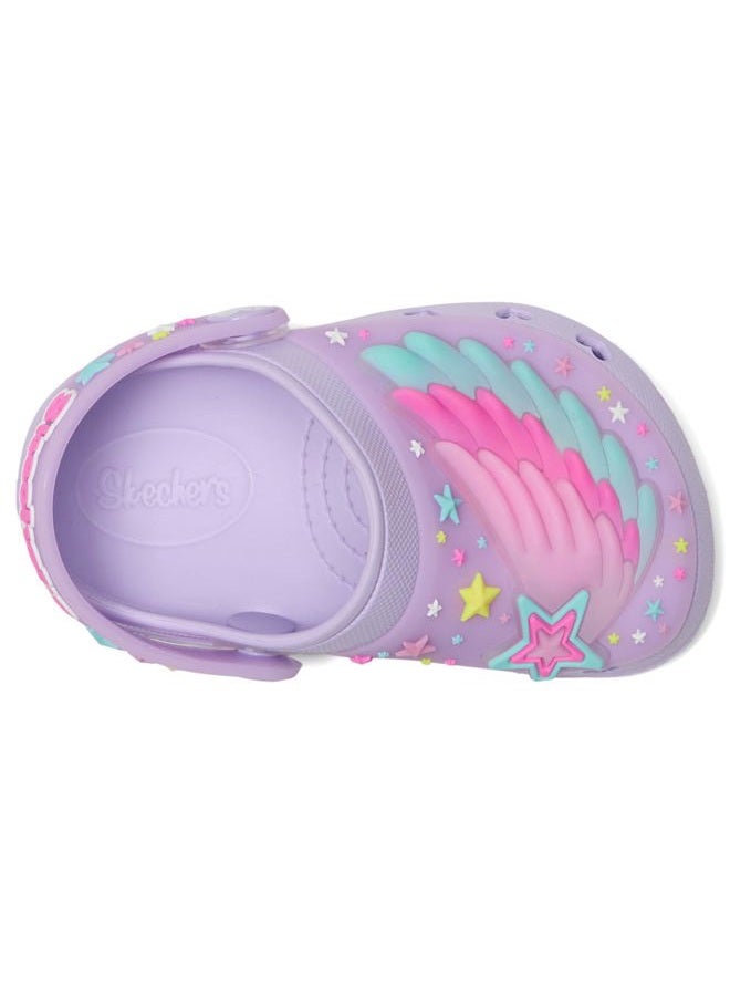 SKECHERS صندل الفتاة ذو القلب الحلو، أبيض/متعدد الألوان، 4 أطفال كبار - Image 3
