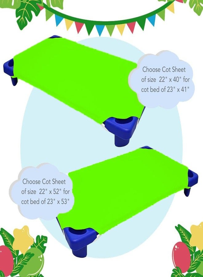 SHEETS STARGAZER Cot Sheets for Toddler and Preschool - Daycare/Pre-School Cot Sheet - Corner Elastic Loops - Cot Bed Fitted Sheet - Poly Cotton Surface Pack of 6 (22" X 52) - Daycare Sheets 22 X 52 Inch Green - Image 3