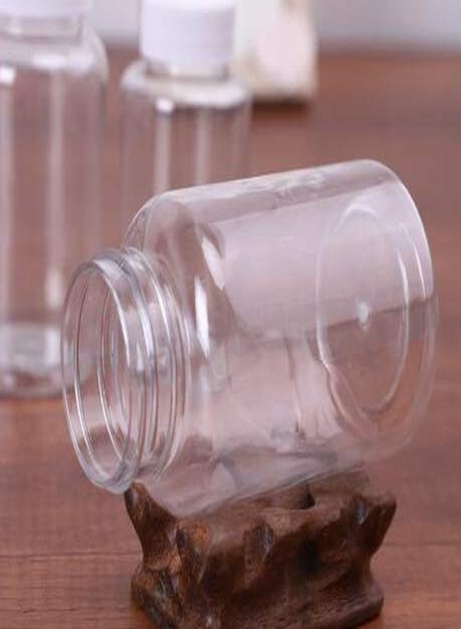 Quupy 50PCS 30ml/1oz Empty Refillable Plastic Round Bottles Storing Tablet Container Holder Convenient Case Box Portable Travel Bottles (White) - Image 2