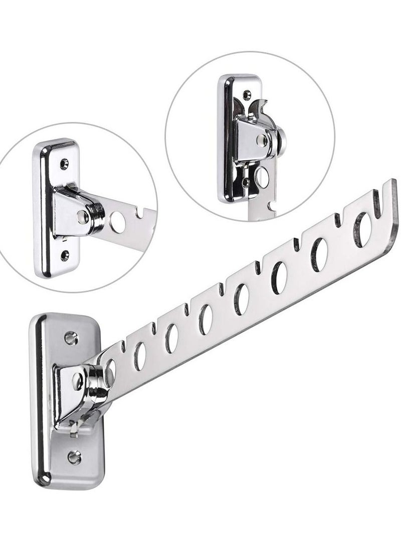Y&D Wall Mounted Folding Clothes Rack, 2 Pieces Stainless Steel Coat Hooks, Space Saving and Closet Rod Storage Rack Heavy Duty Drying for Laundry Room Bedroom Bathroom Kitchen  - Image 4