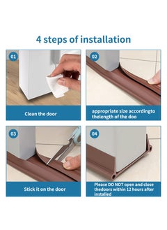 INFOSUN Door Seal Strip Door Sound Proofing Weather Stripping Weatherstrip Self Adhesive Silicone Door Bottom Strip Door Sealer Strip, Windproof seal for Door Gaps Size Adjustable  96cm, Brown  - Image 5