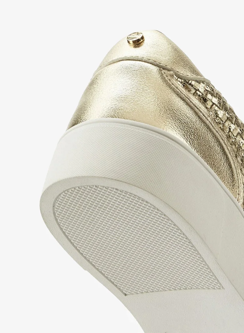 Celeste GOLD Women Textured Slip-On Sneakers for Women | Best Price UAE