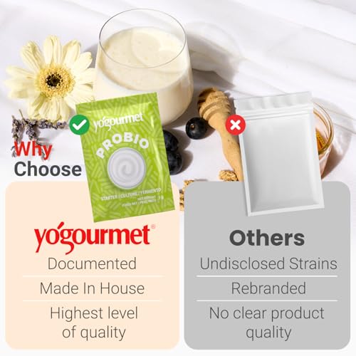 Yogourmet يوجورميت طقم زبادي مع بروبيوتيك (12 عبوة نسخة بالجملة) - اصنع الزبادي في المنزل - ثقافة البداية - طبيعية بالكامل، خالية من الغلوتين، كوشير، حلال - أكياس 3 جرام - Image 3