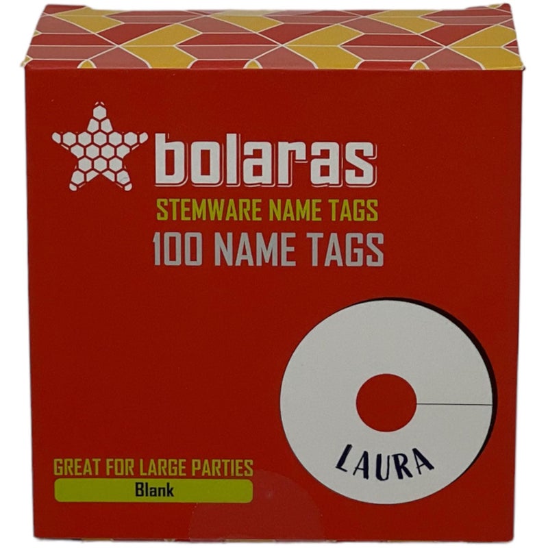 Bolaras Stemware Drink Name Tags for Wine Glasses (100 Tags), Champagne Flutes, or Cocktails, Cute DIY Identification Markers, Disposable Paper Tag for Party Guests - Blank - Image 1