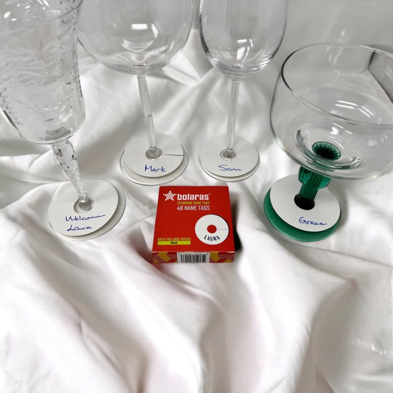 Bolaras Stemware Drink Name Tags for Wine Glasses (100 Tags), Champagne Flutes, or Cocktails, Cute DIY Identification Markers, Disposable Paper Tag for Party Guests - Blank - Image 3