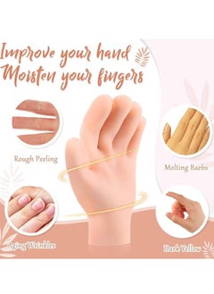 Realfrog 2 Pairs Silicone Moisturizing Gloves Spa Gel Hydrating Gloves Women's Hand Care Gloves, Anti Slip Aloe Lotion Gloves for Repairing Dry Hands, Calluses, Cracked Heels and Softening Rough Skin  - Image 4