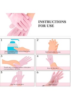 Realfrog 2 Pairs Silicone Moisturizing Gloves Spa Gel Hydrating Gloves Women's Hand Care Gloves, Anti Slip Aloe Lotion Gloves for Repairing Dry Hands, Calluses, Cracked Heels and Softening Rough Skin  - Image 5