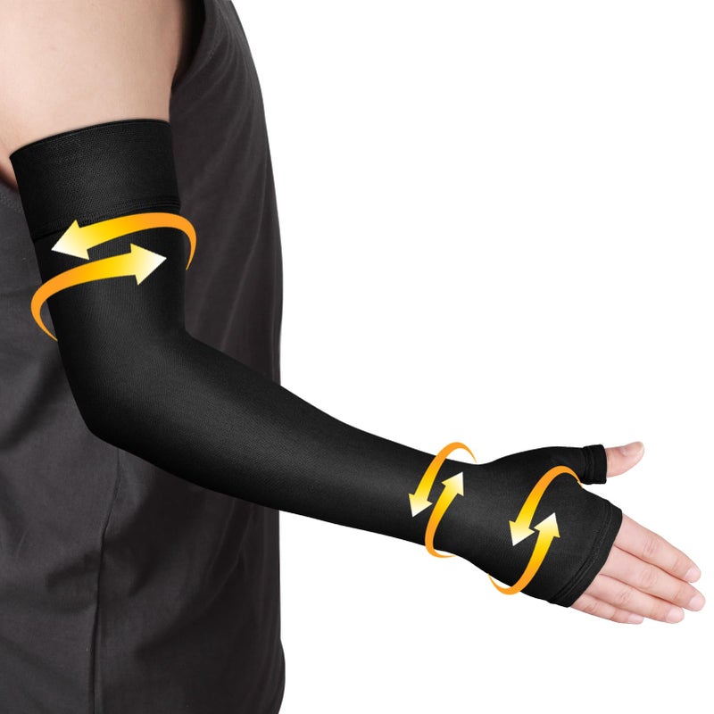 Ailaka Lymphedema Compression Arm Sleeve（Single） with Gauntlet for Men Women, 20-30 mmHg Medical Compression Arm Sleeve - Image 4
