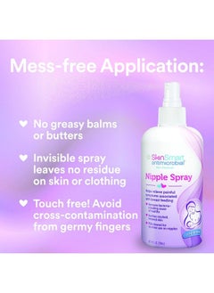 SkinSmart Antimicrobial Skinsmart Nipple Relief Spray For Breastfeeding Naturally Soothing Lanolinfree Made With 100% Natural Ingredients (Hocl) 8 Ounce Spray  - Image 5