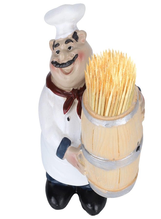 Agatige Chef Figurines Toothpick Holder, Resin Toothpick Dispenser with Italian Chef Statue Italian Restaurant Decorations for Kitchen Counter Restaurant Coffee Shop Decor - Image 1