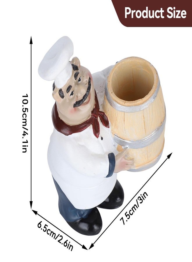 Agatige Chef Figurines Toothpick Holder, Resin Toothpick Dispenser with Italian Chef Statue Italian Restaurant Decorations for Kitchen Counter Restaurant Coffee Shop Decor - Image 2