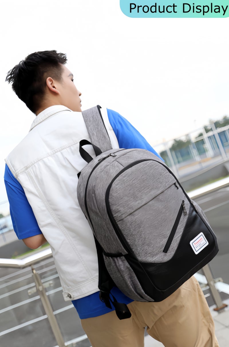 هالامودو حقيبة ظهر كاجوال خفيفة الوزن للكمبيوتر المحمول مكونة من 3 قطع، حقيبة ظهر عمل للرجال والنساء، حقيبة ظهر كلاسيكية للكلية، حقيبة للمشي لمسافات طويلة، حقائب ظهر للسفر - Image 5