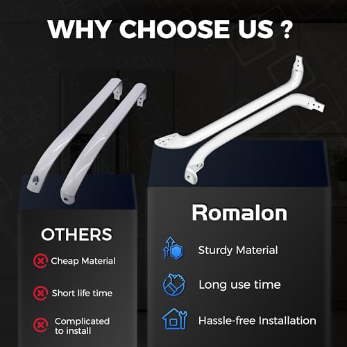 Romalon WR12X22148 Refrigerator Door Handle Set Fit for GE Refrigerator Freezer Door Handle Replace WR12X20141 PS9864030 AP5949272 WR12X11010 gth18gbddrww - Image 5