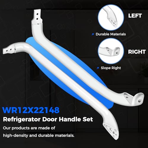Romalon WR12X22148 Refrigerator Door Handle Set Fit for GE Refrigerator Freezer Door Handle Replace WR12X20141 PS9864030 AP5949272 WR12X11010 gth18gbddrww - Image 2