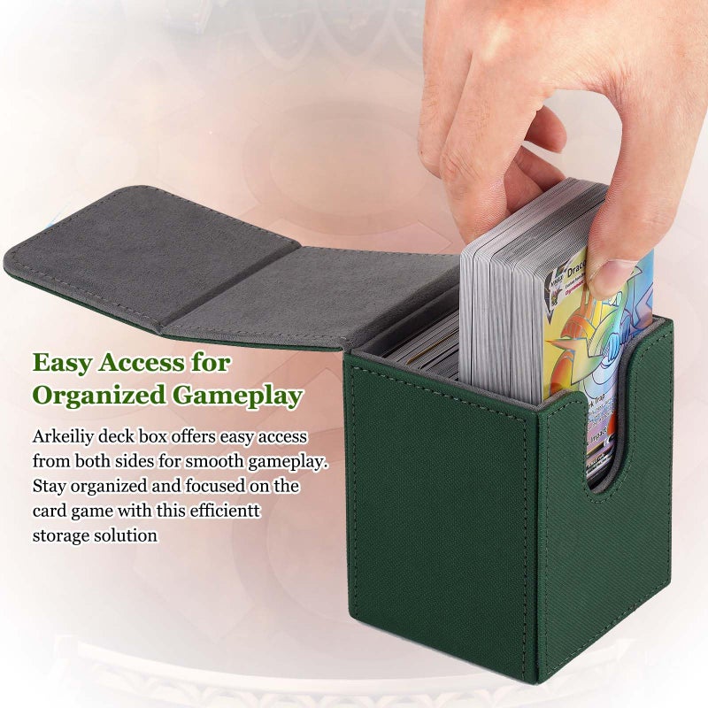 Arkeiliy MTG Deck Box with 50 Pcs Card Sleeve, 110+ Card Storage Leather Deck Box for Magic Commander, Collectible Trading Card Cases (4 Pack III) - Image 5