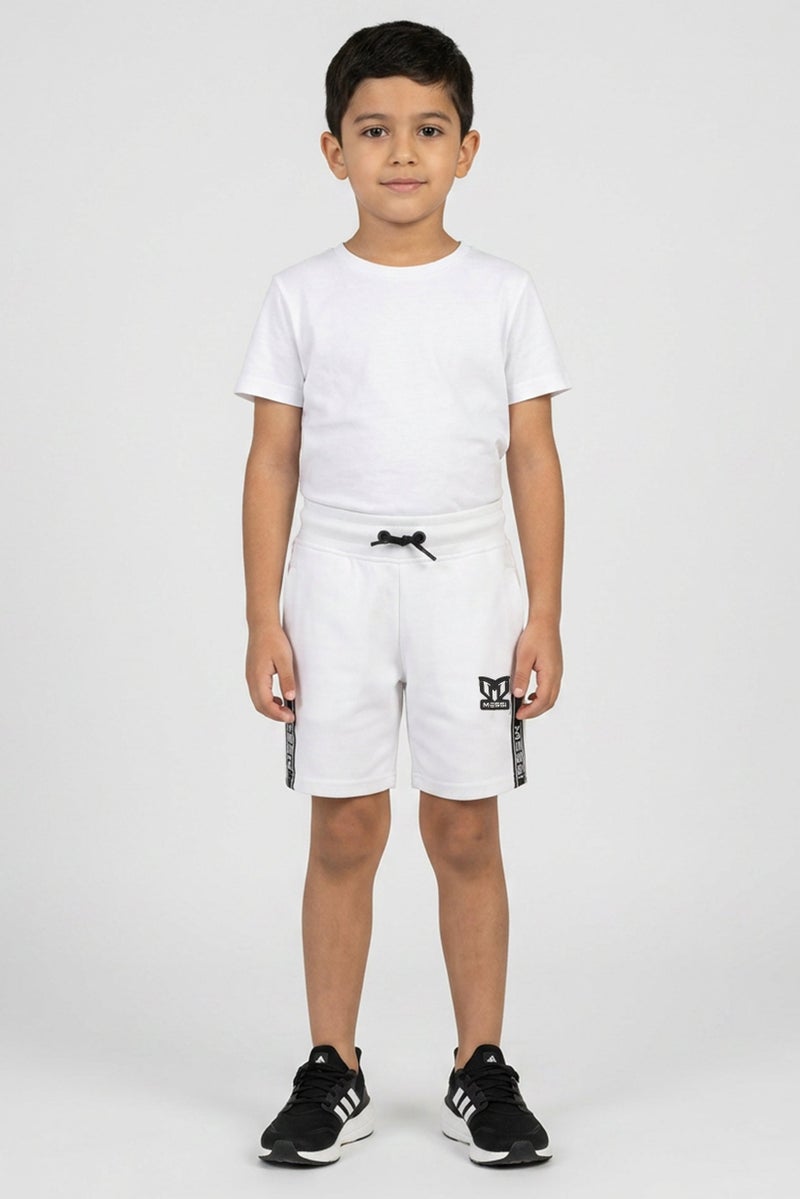 MESSI Kids Boy Sportswear Fit Football Shorts, White - Image 1
