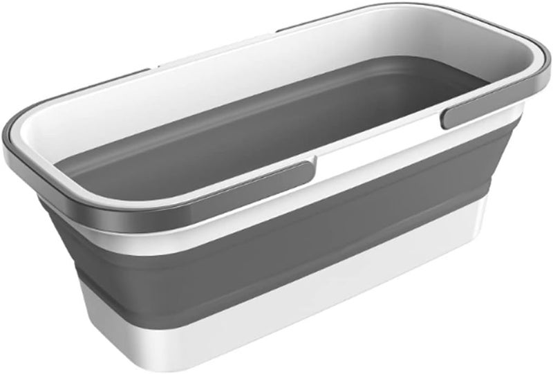 Newcreativetop Long Plastic Rectangular Handy Baskets/Mop Buckets (Collapsible Buckets 01-Grey) - Image 1