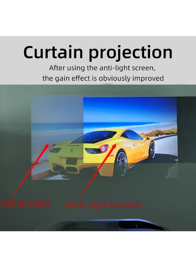 شاشة عرض 100 بوصة، قابلة للحمل 16:9 منسوجة من القماش المضيء 4K لشاشات العرض الرمادية للمشاريع المنزلية للأفلام مع مسرح LCD سهلة التركيب دون حفر ثقوب شاشة/قماش إطار DIY - Image 4