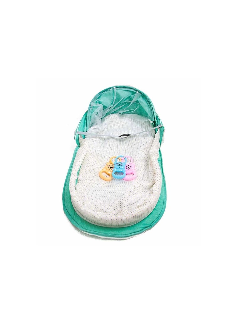 Baby Carry Coat Portable Foldable Bedside Sleeper Newborn Infant Travel Bed Carrycoat For 0-12 Months Green