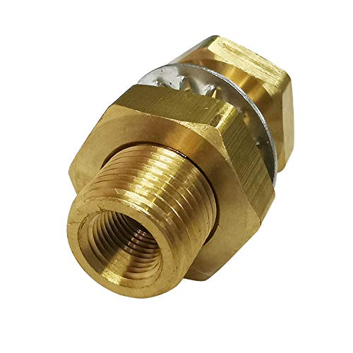 Legines Brass Pipe Fitting, Bulkhead Anchor Coupling, Bulkhead Tank Fitting, Frame Nipple, 1/8" NPT Female, 1-1/2" Length (Pack of 2) - Image 4
