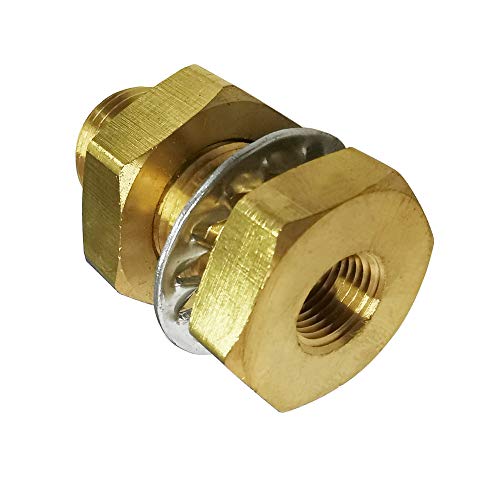 Legines Brass Pipe Fitting, Bulkhead Anchor Coupling, Bulkhead Tank Fitting, Frame Nipple, 1/8" NPT Female, 1-1/2" Length (Pack of 2) - Image 2