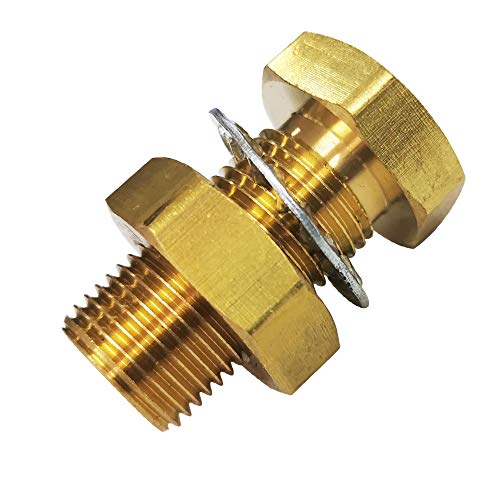 Legines Brass Pipe Fitting, Bulkhead Anchor Coupling, Bulkhead Tank Fitting, Frame Nipple, 1/8" NPT Female, 1-1/2" Length (Pack of 2) - Image 3