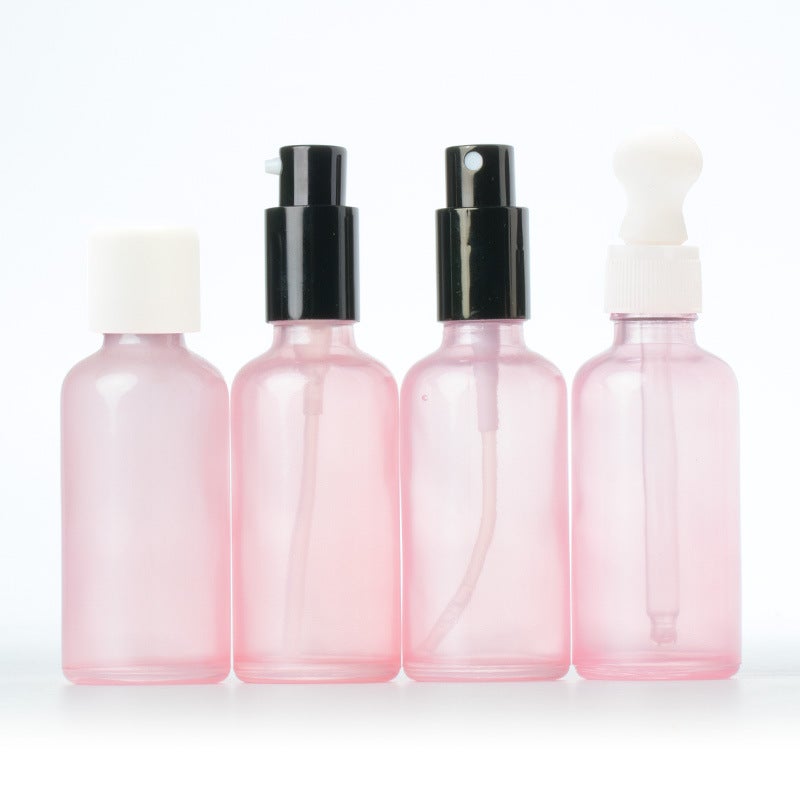 Pink Perfume Bottle Glass Spray Bottle Fine Mist Screw Cap Essential Oil Dropper Sub-Bottling Watering Can Press Emulsion Bottle - Image 3
