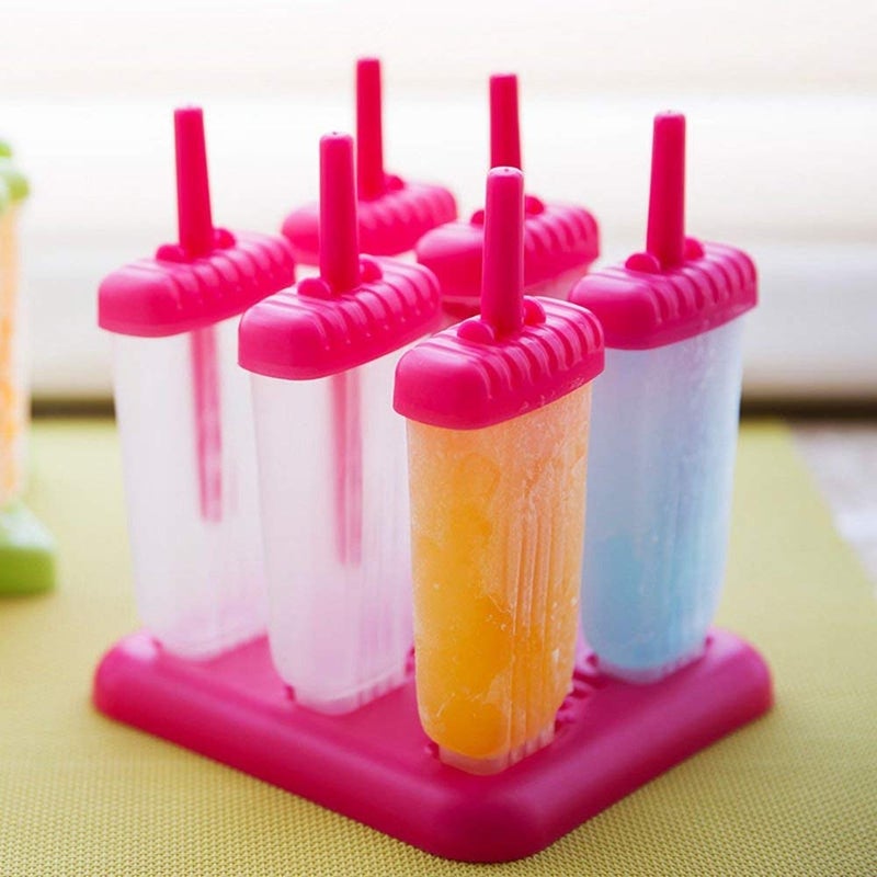 Stadash Homemade Popsicle Molds Set of 6 Reusable BPAFree Ice Cream Tray with Sticks Kulfi Candy Frozen Ice Lolly Mold EasyRelease Summer Treat Maker for Kids Adults Fun Ice Pop Mould - Image 1