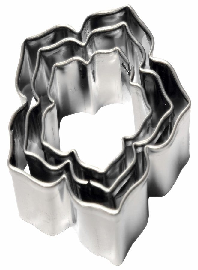 IShang Stainless Steel Petunia Petals Fondant Cutters Set, Flower Shaped Cookie Cutter Molds for Baking DIY (Set of 3 pcs) - Image 1