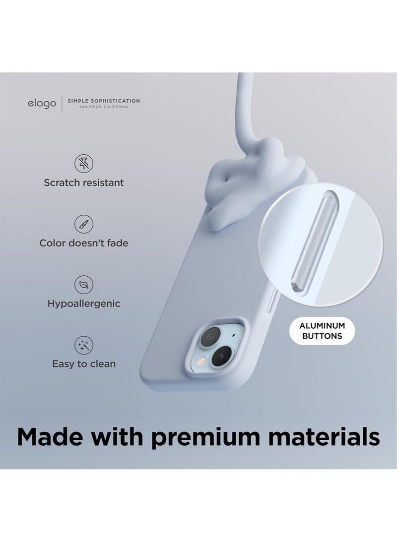 Elago Magnetic Liquid Silicone for  iPhone 15 Case Cover with MagSafe Shockproof - Light Blue - Image 5