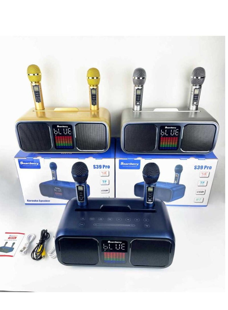 SDRD Karaoke System with Dual UHF Wireless Microphones – Bluetooth & Multi-Port PA Speaker for Adults & Kids – AUX/USB/Type-C/TF Support – Ideal for Home Parties, Events & Outdoor Fun - Image 5