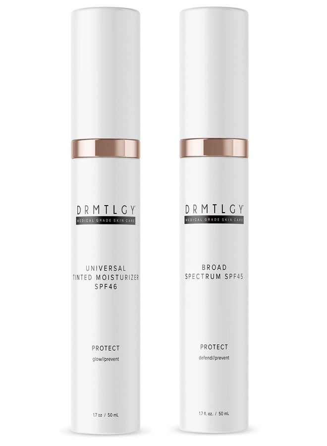 DRMTLGY Moisturizer with SPF 46 & Anti Aging Clear Universal Tinted SPF & Facial Sunscreen 2 Pack - Broad Spectrum Protection Against UVA and UVB Rays - Image 1