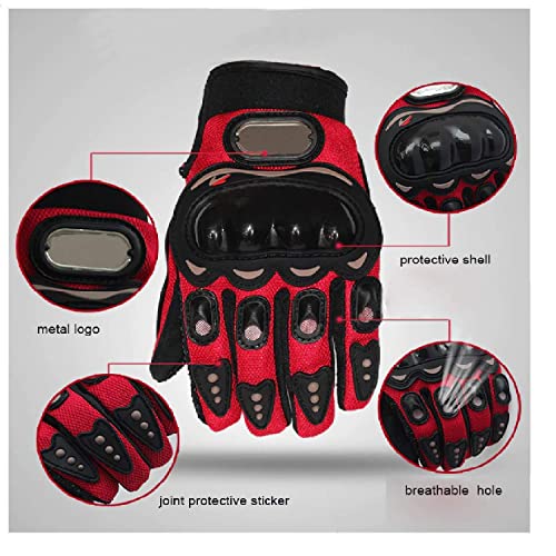 Probiker Protective Full Finger Gloves Anti-Skid Surface Breathable Bike Riding Glove for Motorcycle, Cycling, Climbing Mountaineering and Hiking (Red, XL) - Image 2
